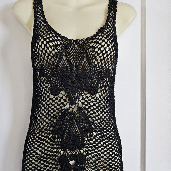 The Limited Tops - Black Crochet Tank Top
